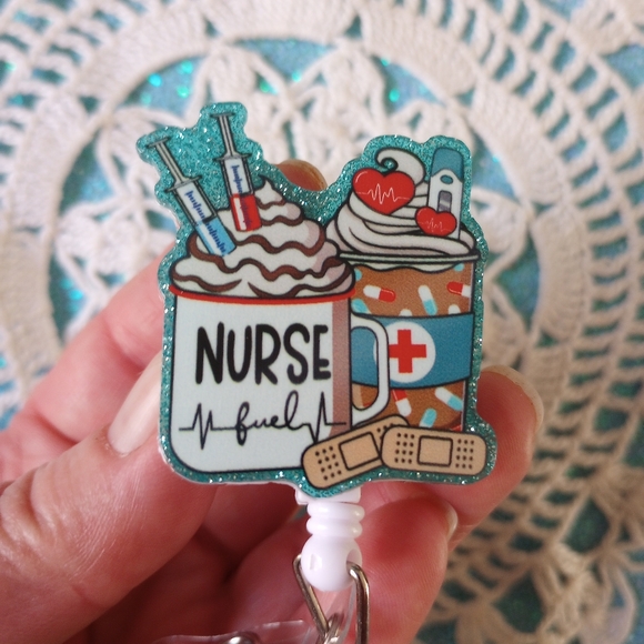 Nurse badge reel, RN, retractable pull badge holder - Picture 8 of 9
